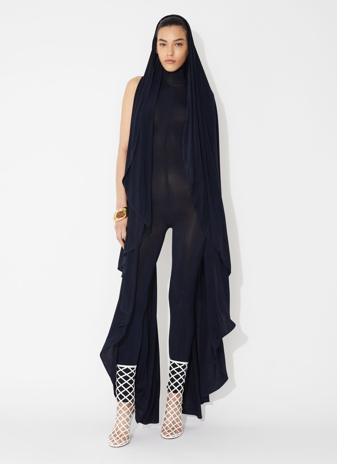 Fluid jersey jumpsuit ALAÏA BLUE FLUID JERSEY JUMPSUIT